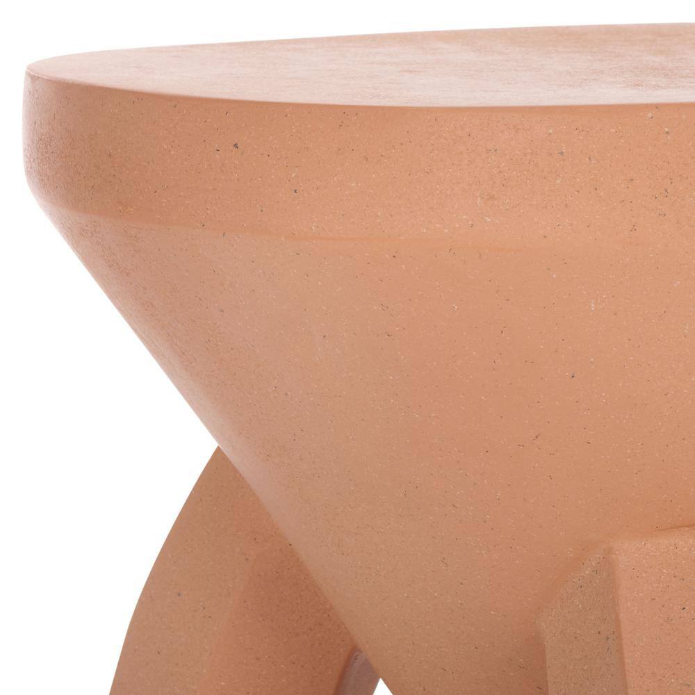 Terracotta Round Concrete End Table
