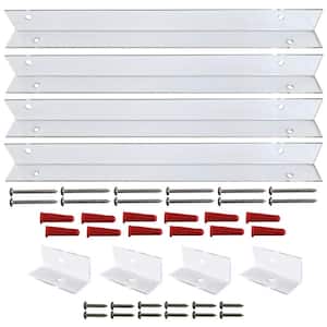 Shutter-Brackets for 11 in. Shutters, Clear Polycarbonate Mounting Brackets for Composite and Wood Shutters (4-Brackets)