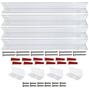 Shutter-Brackets for 12 in. Shutters, Clear Polycarbonate Mounting Brackets for Composite and Wood Shutters (4-Brackets)
