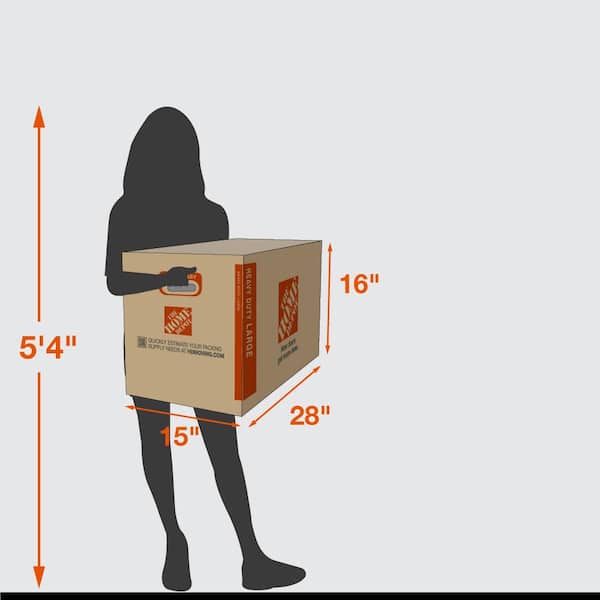 The Home Depot 24 in. L x 20 in. W x 21 in. D Heavy-Duty Extra-Large Moving Box with Handles (50-Pack)