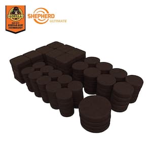 Ultimate Assorted Brown Self-Adhesive Furniture Sliders, Felt Pads Value Pack with Gorilla Glue Technology (134-Piece)