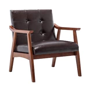 Take a Seat Natalie Espresso Faux Leather Upholstery / Espresso Wood Frame Accent Chair