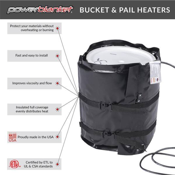 WG05 Insulated Pail Heater For 5 Gallon Buckets - 120V, 120W With 145°F Thermostat