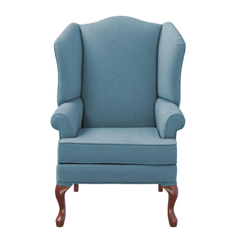 Traditional Erin Wingback Handcrafted Accent Chair in Blue