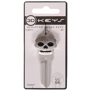 #66 3D Silver Skull Key Blank