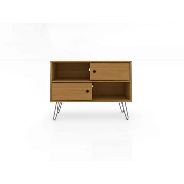 Manhattan Comfort Baxter 35 in. Cinnamon Particle Board TV Stand Fits TVs Up to 32 in. with Storage Doors