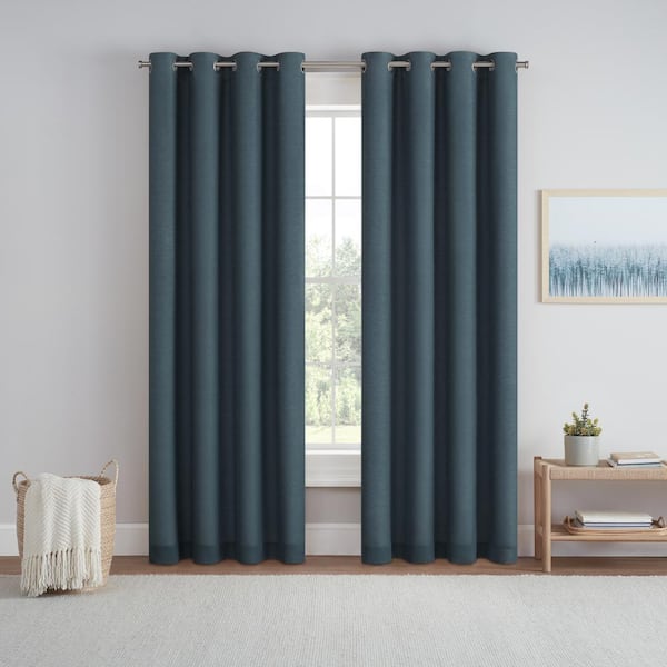 Eclipse Dutchess Marine Polyester Solid 50 in. W x 84 in. L Grommet 100% Blackout Curtain (Single Panel)