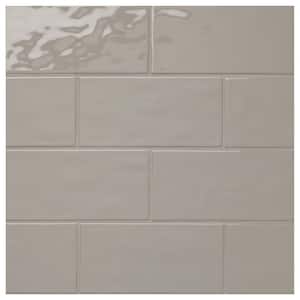 LuxeCraft Gray 4 in. x 8 in. Glazed Ceramic Subway Wall Tile (10.5 sq. ft. / case)