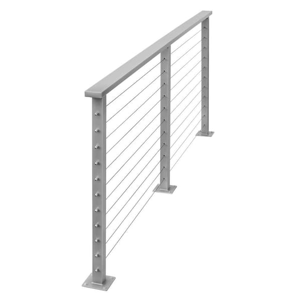 CityPost 4 ft. Grey Deck Cable Railing