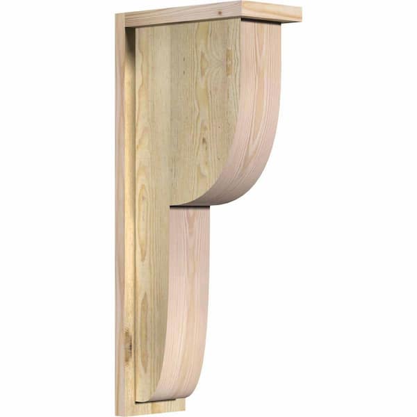 Ekena Millwork 6 in. x 12 in. x 28 in. Douglas Fir Crestline Rough Sawn Corbel with Backplate