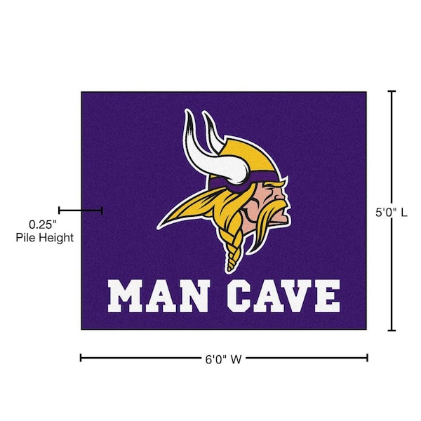 FANMATS Minnesota Vikings Purple Man Cave 5 ft. x 6 ft. Area Rug 14331 -  The Home Depot