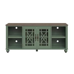 Elegant Green 60 in. TV Stand Fits TVs up to 70 in. to 75 in. with Open Storage