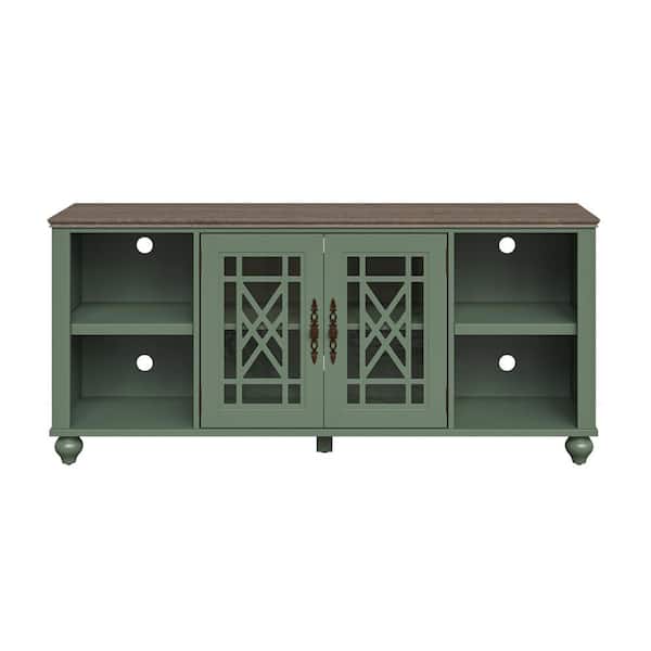FESTIVO Elegant Green 60 in. TV Stand Fits TVs up to 70 in. to 75 in. with Open Storage