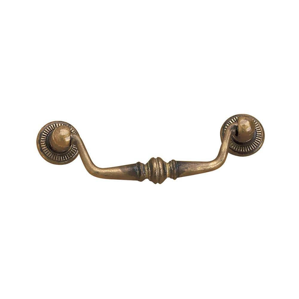 Cup Cabinet Handle Antique Brass 80mm - Pack of 2
