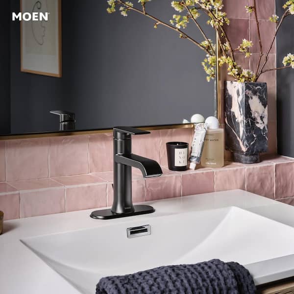 MOEN Genta Single Handle Single Hole Bathroom Faucet with Drain