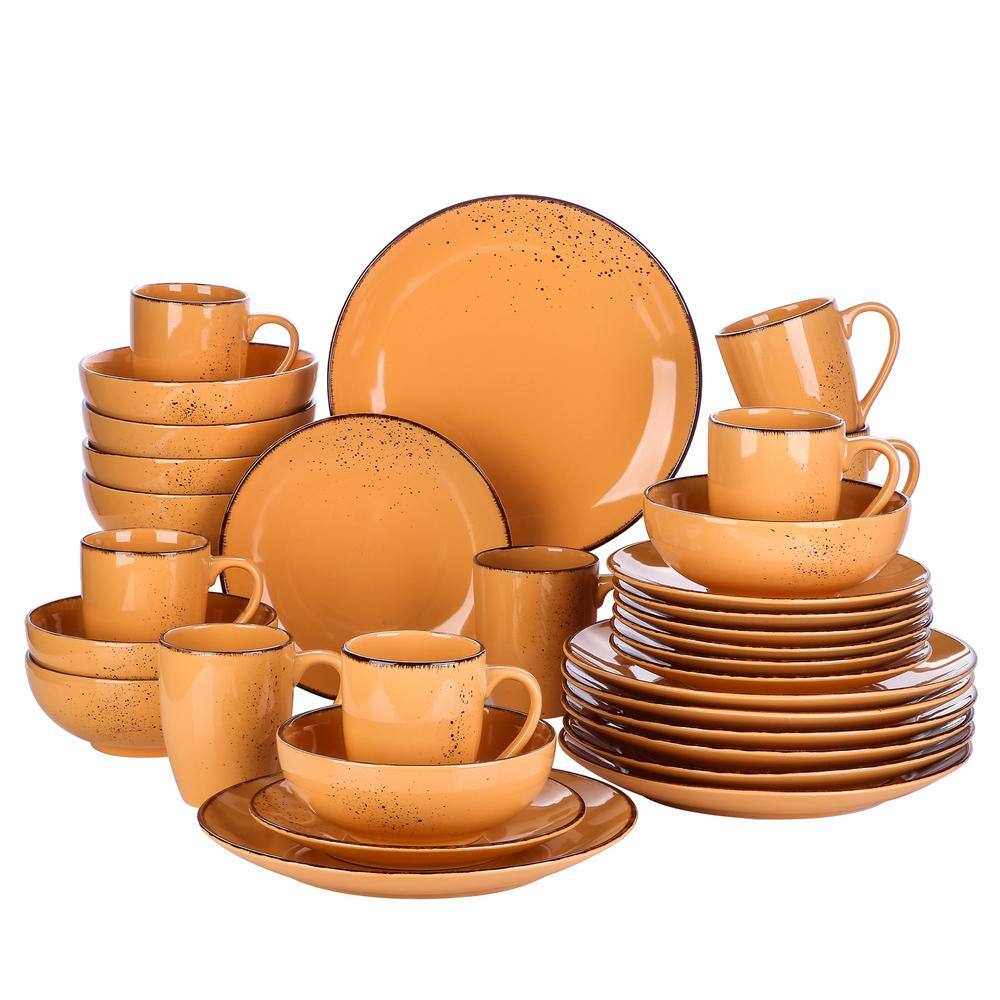 vancasso Navia Tropical Orange 32Piece Ceramic Dinnerware Set with