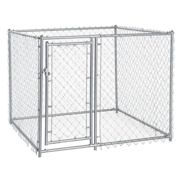 Lucky Dog 4 ft. H x 5 ft. W x 5 ft. L Galvanized Chain Link with PC Frame Kit in a Box