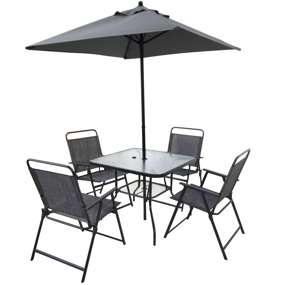 Outdoor Patio Dining Set for People, Metal Patio Furniture Table and Chair 