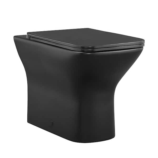 Swiss Madison Carre Elongated Toilet Bowl Only in Matte Black