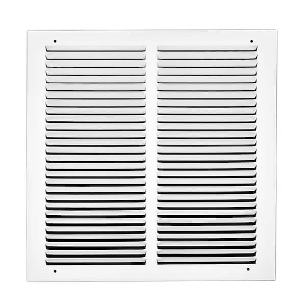 14 in. x 14 in. White Flat Return Air Steel Grille
