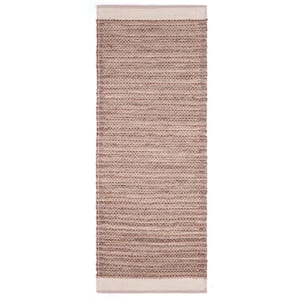 Mauve Cottage Rug 2.8 ft. x 8 ft. Rectangle Cotton and Jute Stair Runner