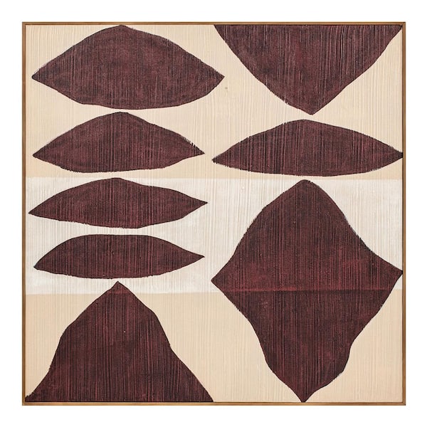 Faelix Framed Art Print, Modern Abstract, Acrylic on Canvas with Solid Pine Wood Frame 40 in. x 40 in.