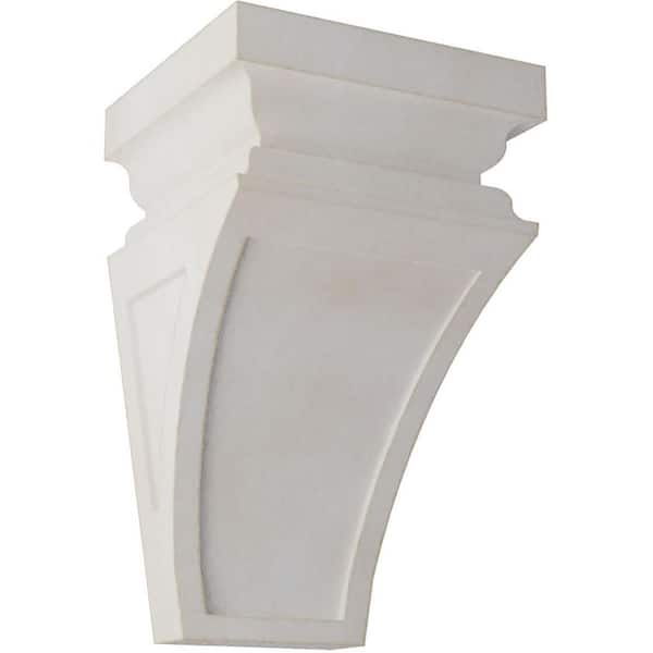 Ekena Millwork 5 in. x 10 in. x 5-3/4 in. Chalk Dust White Medium Nevio Wood Vintage Decor Corbel