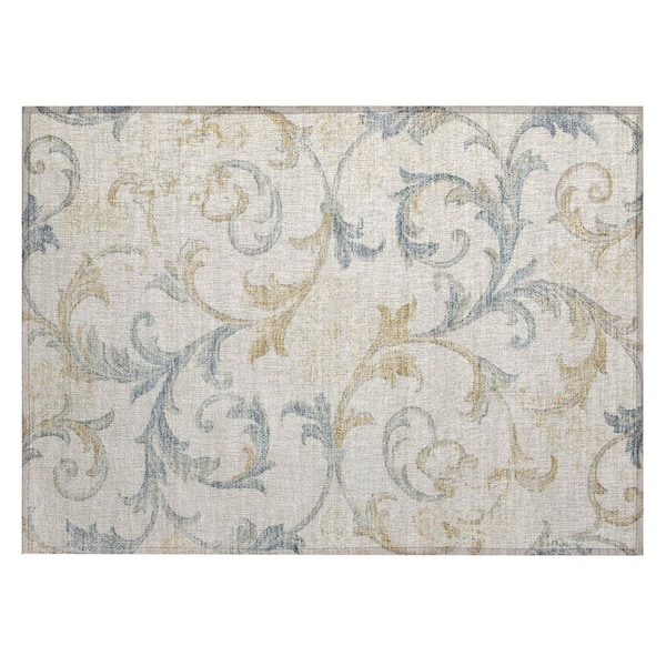 Chantille Machine Washable Indoor/Outdoor Abstract ACN3012 Linen 2 ft. x 3 ft. Accent Rug