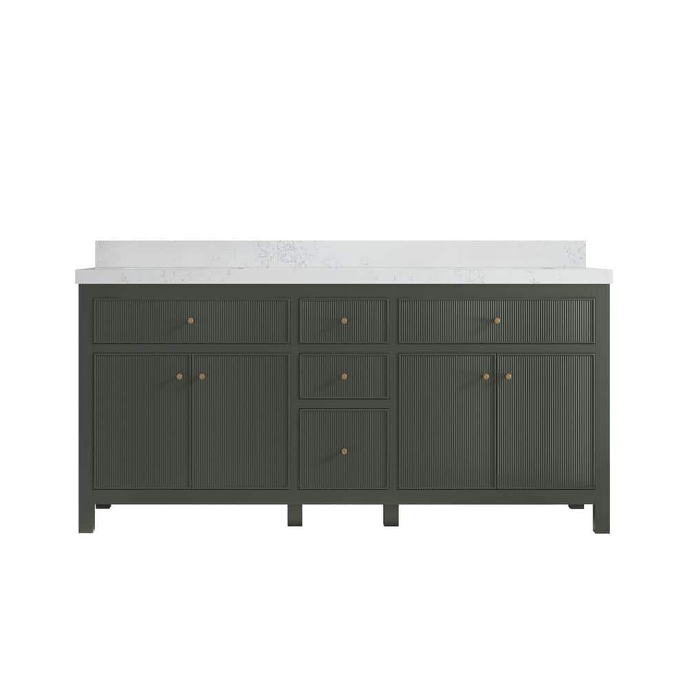 Sonoma 72 in. W x 22 in. D x 36 in. H Double Sink Bath Vanity in Pewter Green with 2 in. Empira Quartz Top price history on PriceWatchPro