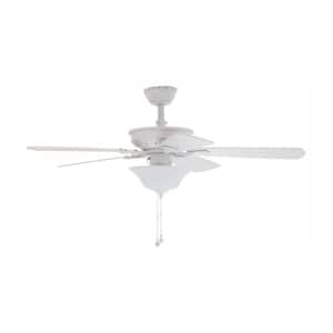 Wellston II 44 in. LED Matte White Indoor Ceiling Fan with Light Kit