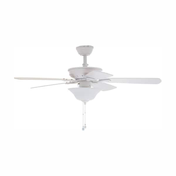 Hampton Bay Wellston II 44 in. LED Matte White Indoor Ceiling Fan with Light Kit
