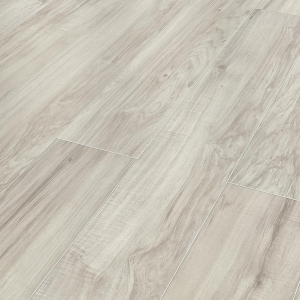 TrafficMaster Lakeshore Pecan Stone 7 mm T x 7.6 in. W Laminate Wood Flooring (24.2 sqft/case)