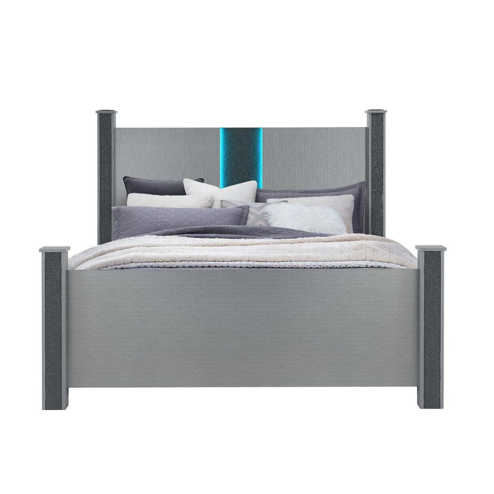Silver Wood Frame Queen Panel Bed price history on PriceWatchPro