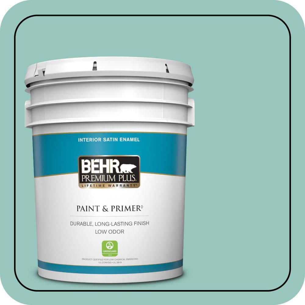 5 gal. #490D-4 Eucalyptus Leaf Satin Enamel Low Odor Interior Paint & Primer price history on PriceWatchPro