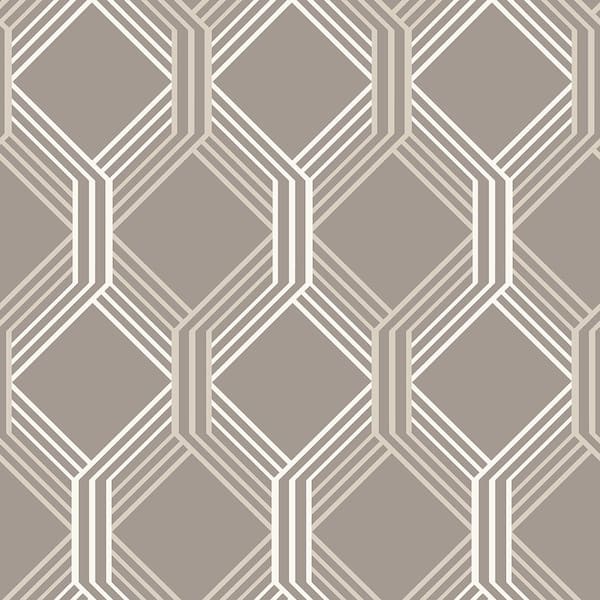 A-Street Prints Linkage Brown Trellis Brown Wallpaper Sample