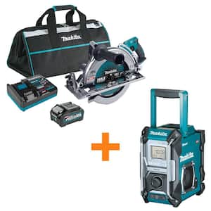40V Max XGT Brushless Rear Handle 10-1/4 in. Circ Saw Kit, AWS Capable (4.0Ah) with 40V Max XGT Bluetooth Job Site Radio