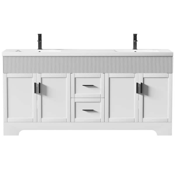 ウエストでポテティーでホワイトな1.8*3本　34度 eclife 72 in. W. x 18.3 in. D x 34 in. H Double Sink Freestanding