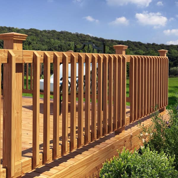 ProWood - 3 ft. x 6 ft. Western Red Cedar Wood Deck Line Railing Kit with B2E Balusters