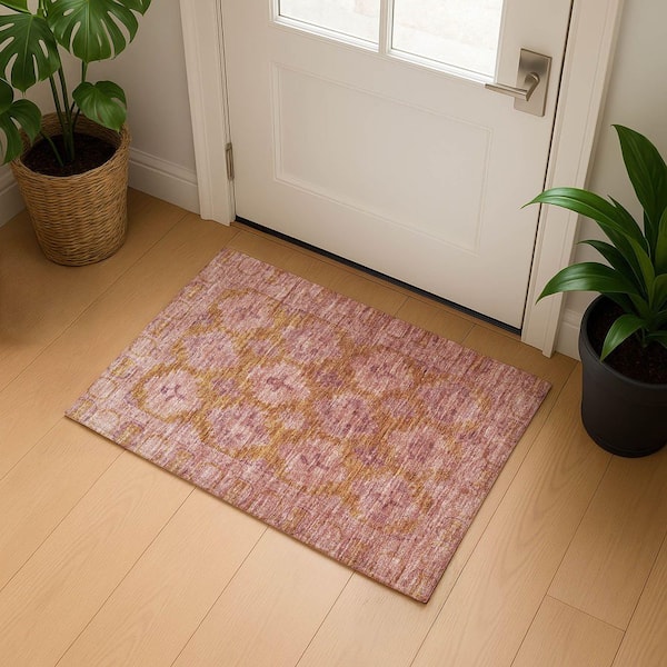 Mayfield Premium Machine Washable Abstract AMF1760 Blush 2 ft. x 3 ft. Area Rug