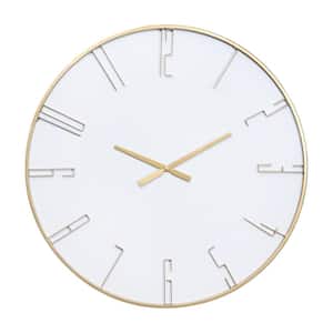 31.5 in. White Modern Miles Wall Clock
