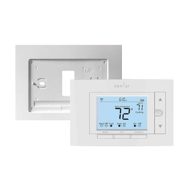 Emerson Sensi 7-Day Programmable Wi-Fi Thermostat and Wall Plate Bundle