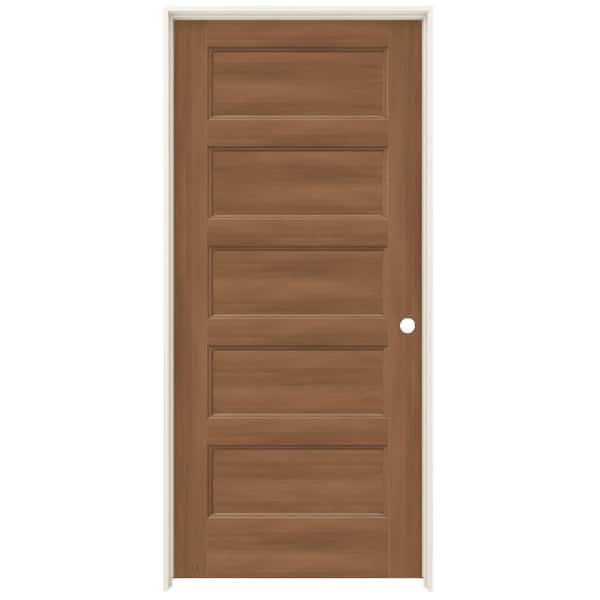 JELD-WEN 36 in. x 80 in. Conmore Hazelnut Stain Smooth Solid Core Molded Composite Single Prehung Interior Door