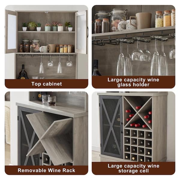 FUNKOL Large Capacity Kitchen Sideboard Storage Cabinet (wine