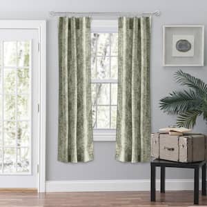 Lexington Sage Leaf Rod Pocket Room Darkening Curtain - 56 in. W x 63 in. L (Set of 2)