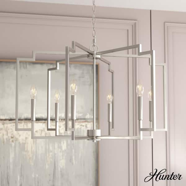 Zoanne 6-Light Brushed Nickel Geometric Chandelier