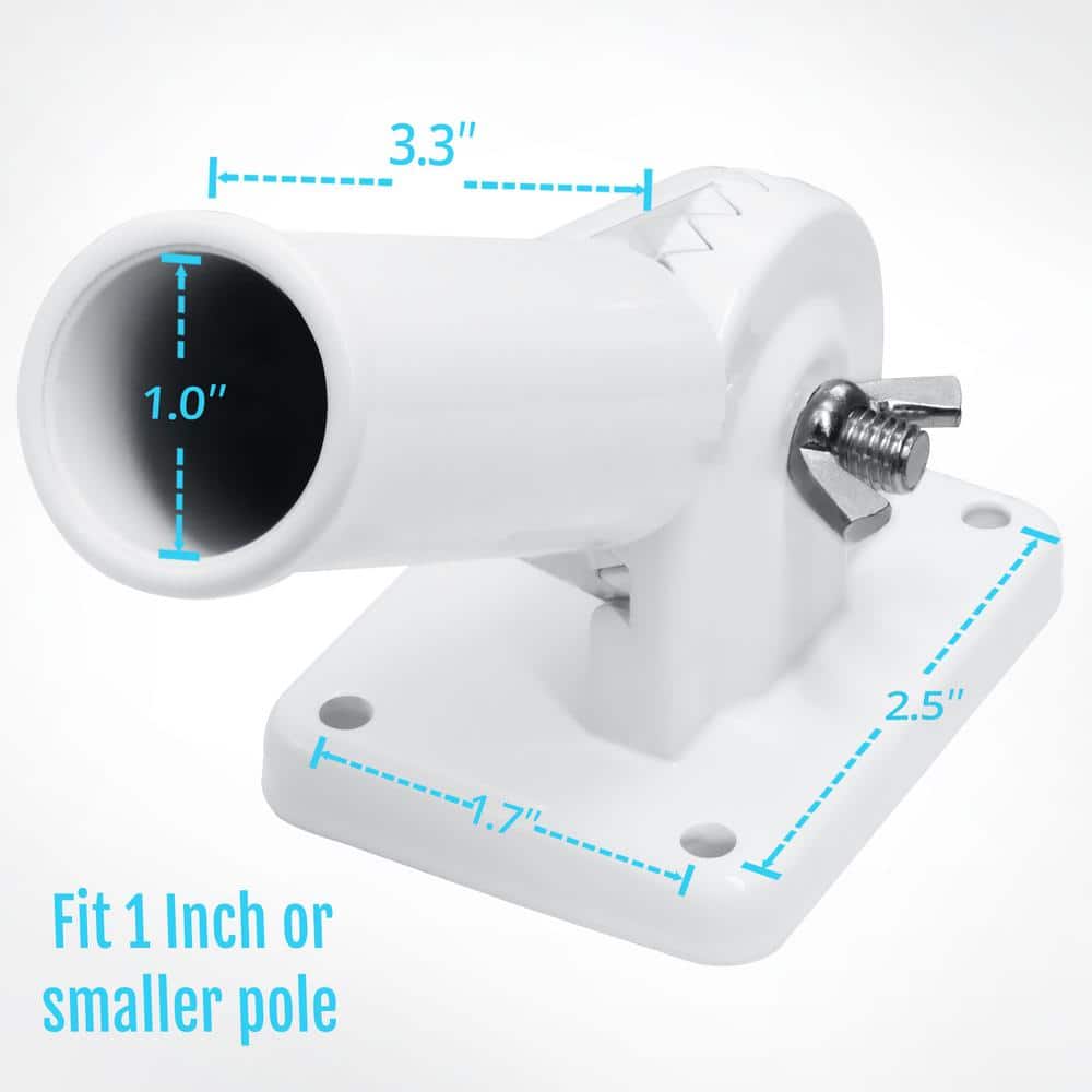 White Cast Iron Multi-Direction Flag Pole Holder