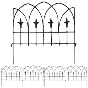 Bayonne 19.5 in. Steel Decorative Finial Border Garden Fence - (Set of 5)