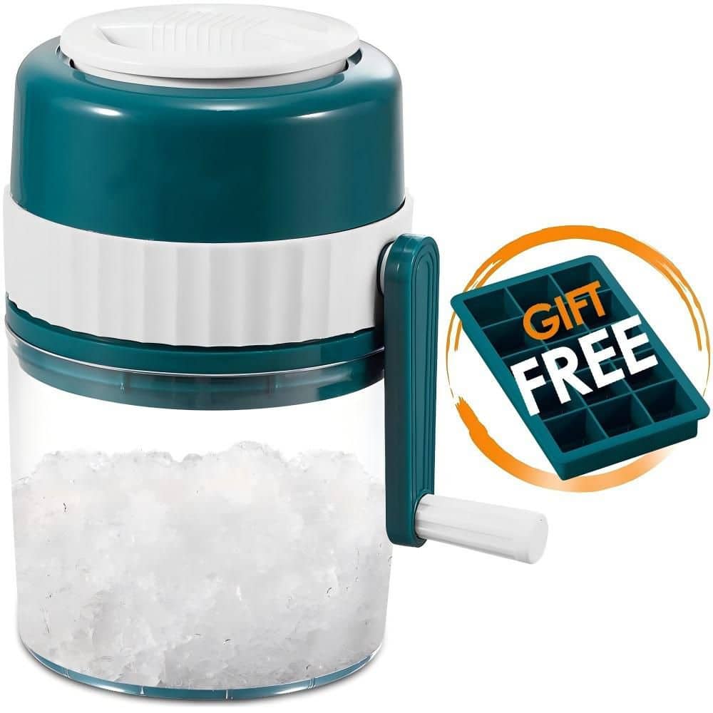 Portable Manual Ice Shaver, Stainless Steel Blade Snow Cone Maker with Ice Cube Tray, Household Hand Crank Ice Crusher price history on PriceWatchPro