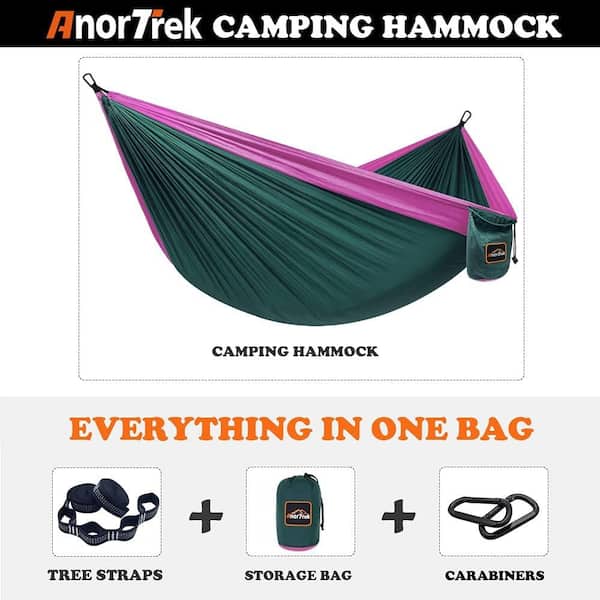 ITOPFOX 9.8 ft. Portable Hammock Bed Hammock in Dark Green And