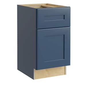 Newport Blue Painted Plywood Shaker Assembled Drawer Base Kitchen Cabinet Soft Close 18 in W x 21 in D x 28.5 in H